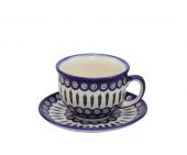 Cup + saucer - Polish pottery