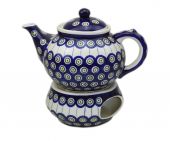 Teapot with heater - Polish pottery